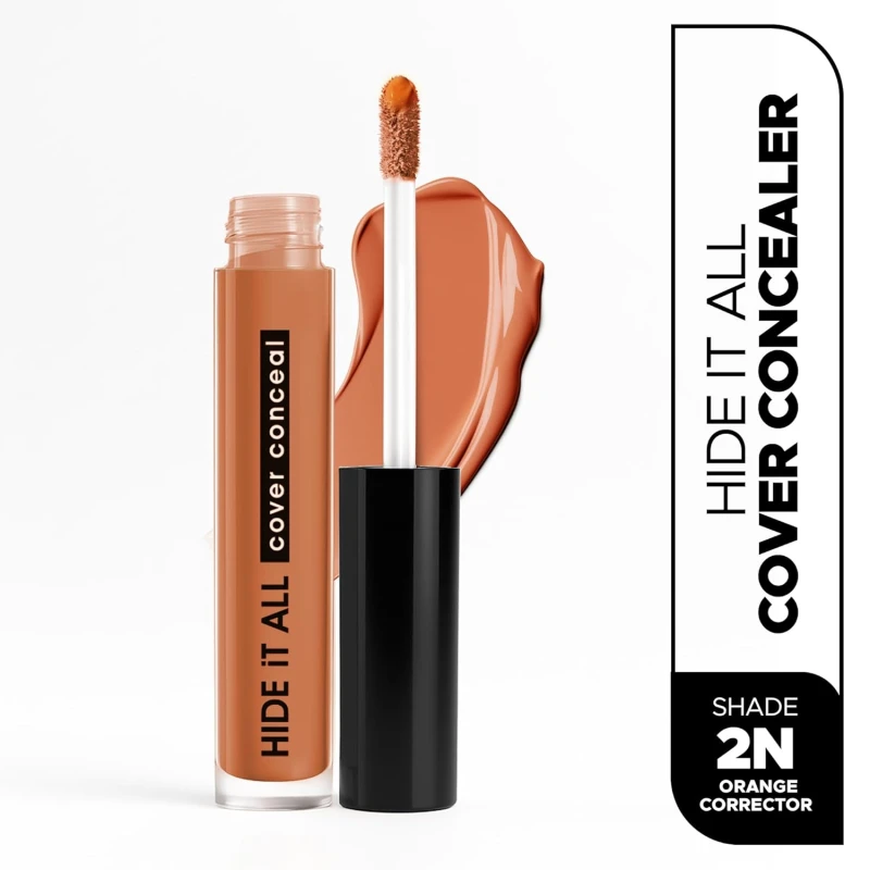 Hilary Rhoda Hide It All Cover Conceal | Conceals Masks, Scars & Dark Circles | High Coverage Concealer | With Shea Butter | Matte Finish | Cruelty-Free & Vegan - 3.7ml (Orange Corrector - Shade 08) thumbnail 3
